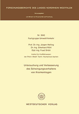 E-Book (pdf) Untersuchung und Verbesserung des Schwingungsverhaltens von Krankentragen von Jürgen Helling