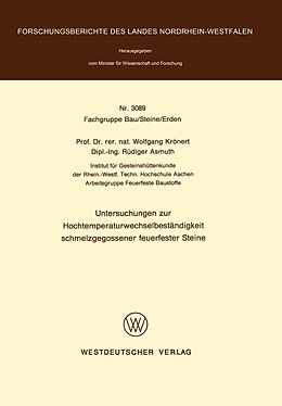 E-Book (pdf) Untersuchungen zur Hochtemperaturwechselbeständigkeit schmelzgegossener feuerfester Steine von Wolfgang Krönert