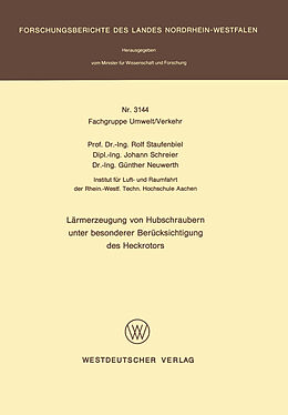 E-Book (pdf) Lärmerzeugung von Hubschraubern unter besonderer Berücksichtigung des Heckrotors von Rolf Staufenbiel