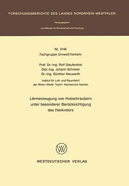 E-Book (pdf) Lärmerzeugung von Hubschraubern unter besonderer Berücksichtigung des Heckrotors von Rolf Staufenbiel