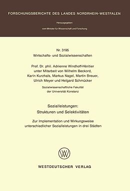 E-Book (pdf) Sozialleistungen: Strukturen und Selektivitäten von Adrienne Windhoff-Héritier