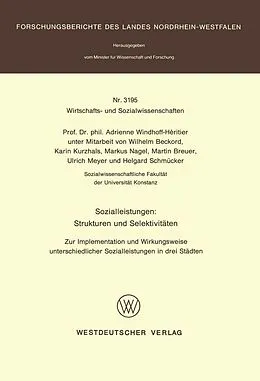 E-Book (pdf) Sozialleistungen: Strukturen und Selektivitäten von Adrienne Windhoff-Héritier
