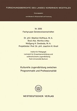 E-Book (pdf) Kulturelle Jugendbildung zwischen Programmatik und Professionalität von Stephan Kolfhaus