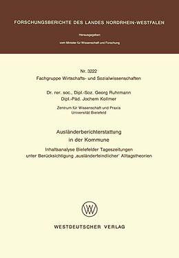E-Book (pdf) Ausländerberichterstattung in der Kommune von Georg Ruhrmann