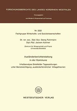 E-Book (pdf) Ausländerberichterstattung in der Kommune von Georg Ruhrmann