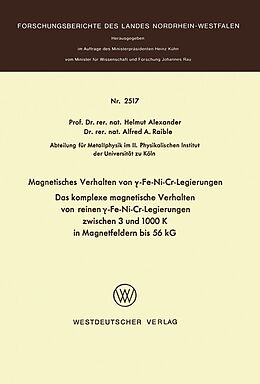 E-Book (pdf) Magnetisches Verhalten von -Fe-Ni-Cr-Legierungen von Helmut Alexander