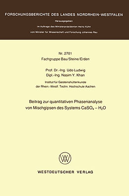 E-Book (pdf) Beitrag zur quantitativen Phasenanalyse von Mischgipsen des Systems CaSO4  H2O von Udo Ludwig