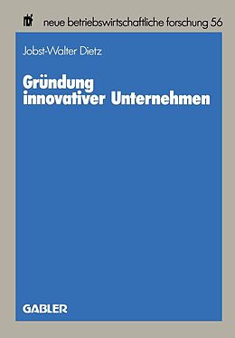E-Book (pdf) Gründung innovativer Unternehmen von Jobst-Walter Dietz