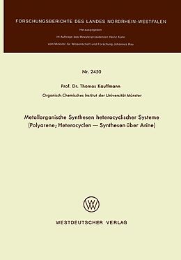 E-Book (pdf) Metallorganische Synthesen heterocyclischer Systeme von Thomas Kauffmann