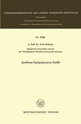 E-Book (pdf) Synthese hochpolymerer Stoffe von Fritz Micheel