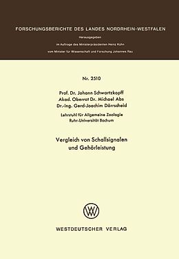 E-Book (pdf) Vergleich von Schallsignalen und Gehörleistung von Johann Schwartzkopff