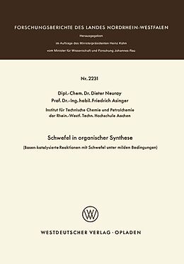 E-Book (pdf) Schwefel in organischer Synthese von Dieter Neuray