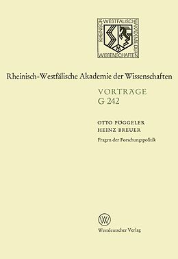 E-Book (pdf) Fragen der Forschungspolitik von Otto Pöggeler
