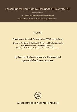 E-Book (pdf) System der Rehabilitation von Patienten mit Lippen-Kiefer-Gaumenspalten von Wolfgang Koberg