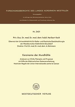 E-Book (pdf) Karzinome der Mundhöhle von Heribert Koch
