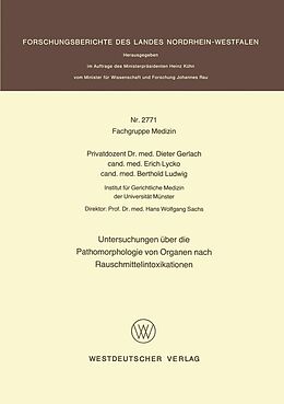 E-Book (pdf) Untersuchungen über die Pathomorphologie von Organen nach Rauschmittelintoxikationen von Dieter Gerlach