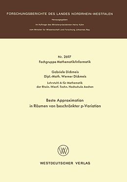 E-Book (pdf) Beste Approximation in Räumen von beschränkter p-Variation von Gabriele Dickmeis