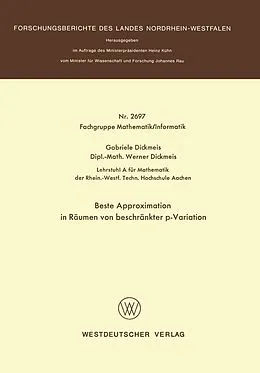 E-Book (pdf) Beste Approximation in Räumen von beschränkter p-Variation von Gabriele Dickmeis