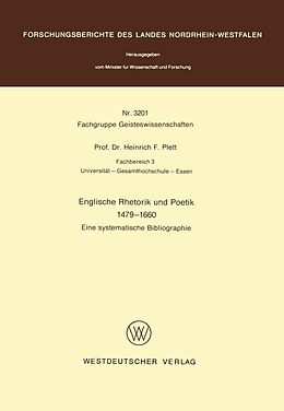 E-Book (pdf) Englische Rhetorik und Poetik 1479  1660 von Heinrich F. Plett