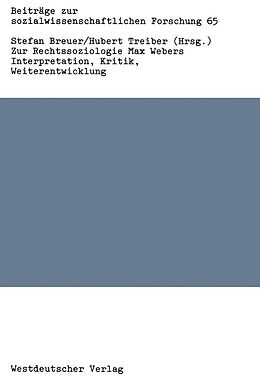 E-Book (pdf) Zur Rechtssoziologie Max Webers von 