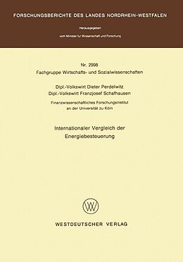 E-Book (pdf) Internationaler Vergleich der Energiebesteuerung von Dieter Perdelwitz