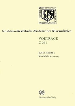 E-Book (pdf) Vom Stil der Verfassung von Josef Isensee