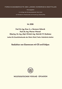E-Book (pdf) Reduktion von Eisenerzen mit Öl und Erdgas von Hermann Schenck