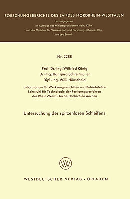 E-Book (pdf) Untersuchung des spitzenlosen Schleifens von Wilfried König