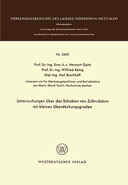 E-Book (pdf) Untersuchungen über das Schaben von Zahnrädern mit kleinen Überdeckungsgraden von Herwart Opitz