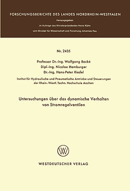 E-Book (pdf) Untersuchungen über das dynamische Verhalten von Stromregelventilen von Wolfgang Backé