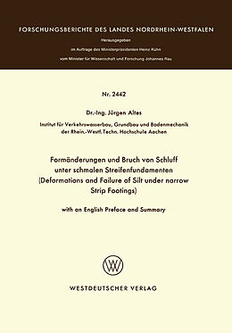 E-Book (pdf) Formänderungen und Bruch von Schluff unter schmalen Streifenfundamenten von Jürgen Altes