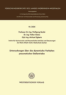 E-Book (pdf) Untersuchungen über das dynamische Verhalten pneumatischer Stellantriebe von Wolfgang Backé