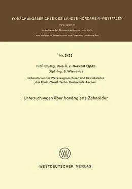 E-Book (pdf) Untersuchungen über bandagierte Zahnräder von Herwart Opitz
