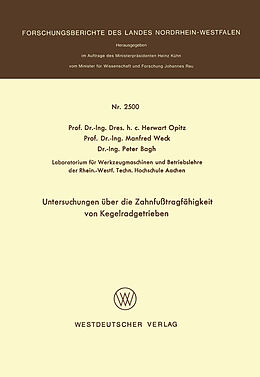 E-Book (pdf) Untersuchungen über die Zahnfußtragfähigkeit von Kegelradgetrieben von Herwart Opitz