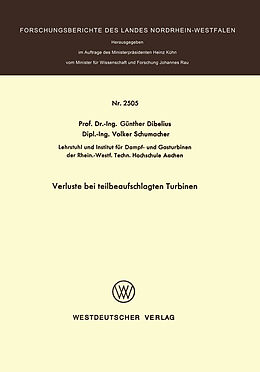 E-Book (pdf) Verluste bei teilbeaufschlagten Turbinen von Günther Dibelius