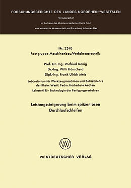 E-Book (pdf) Leistungssteigerung beim spitzenlosen Durchlaufschleifen von Wilfried König