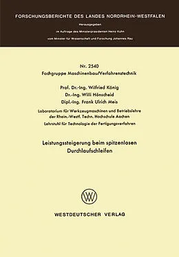 E-Book (pdf) Leistungssteigerung beim spitzenlosen Durchlaufschleifen von Wilfried König