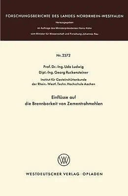 E-Book (pdf) Einflüsse auf die Brennbarkeit von Zementrohmehlen von Udo Ludwig