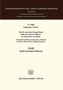 E-Book (pdf) STARR (Statik räumlicher Rahmen) von Hans-Georg Schultz