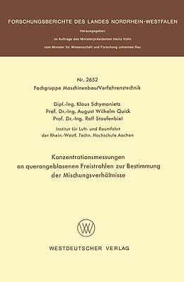 E-Book (pdf) Konzentrationsmessungen an querangeblasenen Freistrahlen zur Bestimmung der Mischungsverhältnisse von Klaus Schymanietz