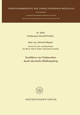 E-Book (pdf) Strahllärm von Triebwerken durch akustische Rückkopplung von Valentin Klöppel