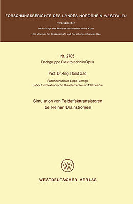 E-Book (pdf) Simulation von Feldeffekttransistoren bei kleinen Drainströmen von Horst Gad