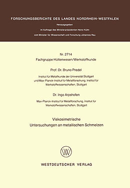E-Book (pdf) Viskosimetrische Untersuchungen an metallischen Schmelzen von Bruno Predel