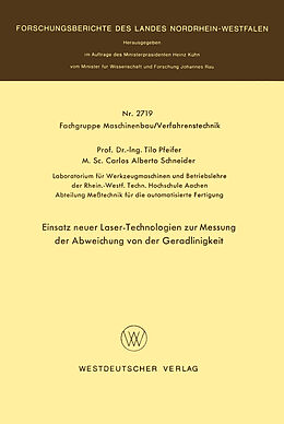 E-Book (pdf) Einsatz neuer Laser-Technologien zur Messung der Abweichung von der Geradlinigkeit von Tilo Pfeifer