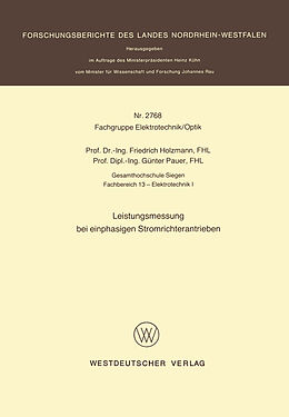 E-Book (pdf) Leistungsmessung bei einphasigen Stromrichterantrieben von Friedrich Holzmann