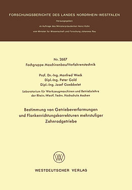 E-Book (pdf) Bestimmung von Getriebeverformungen und Flankenrichtungskorrekturen mehrstufiger Zahnradgetriebe von Manfred Weck