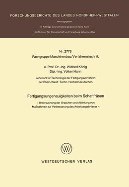 E-Book (pdf) Fertigungsungenauigkeiten beim Schaftfräsen von Wilfried König