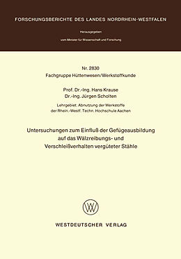 E-Book (pdf) Untersuchungen zum Einfluß der Gefügeausbildung auf das Wälzreibungs- und Verschleißverhalten vergüteter Stähle von Hans Krause