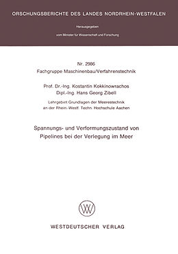 E-Book (pdf) Spannungs- und Verformungszustand von Pipelines bei der Verlegung im Meer von Konstantin Kokkinowrachos