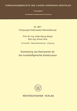 E-Book (pdf) Erarbeitung von Kennwerten für das kunststoffgerechte Konstruieren von Hüter-Georg Moslé